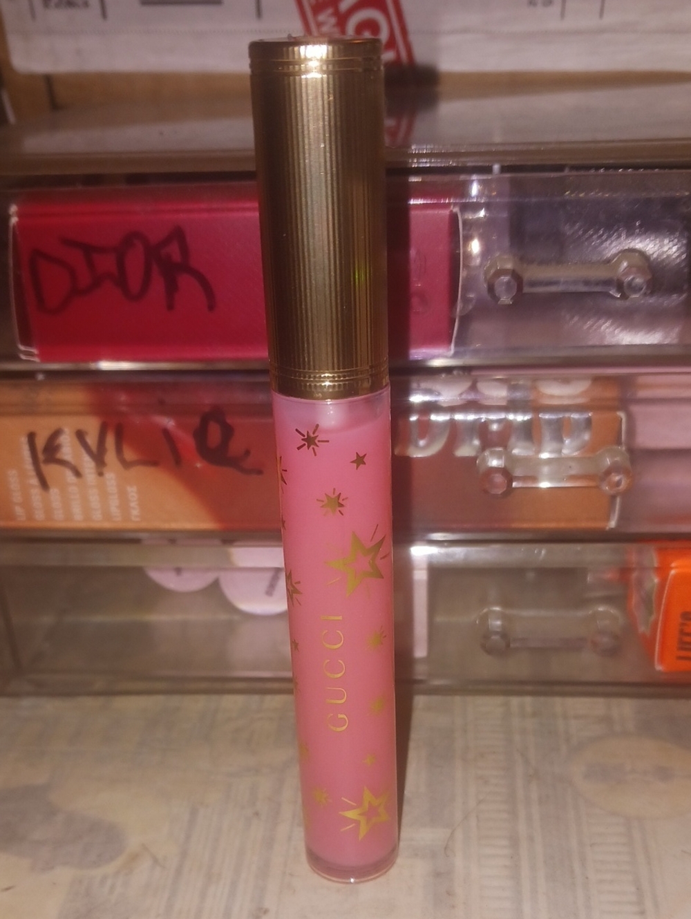 Gucci Pink Lip Gloss with Gold Star Accents